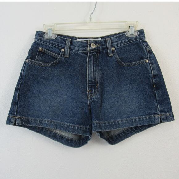 Vintage Anchor Blue Size 5 Denim Shorts 5 Pocket W/ Side Vent Sandblast Cotton - Picture 1 of 4